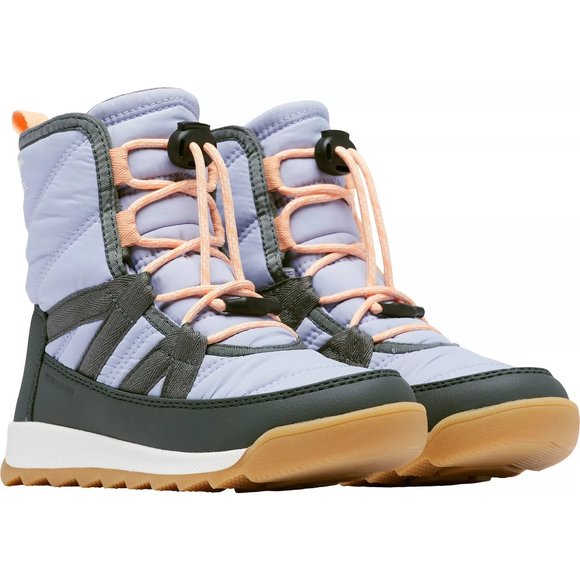 NEW Sorel Sizes 1-7 Kids' Whitney II Short Lace Winter Boots - Black/ Lavender - Picture 1 of 14